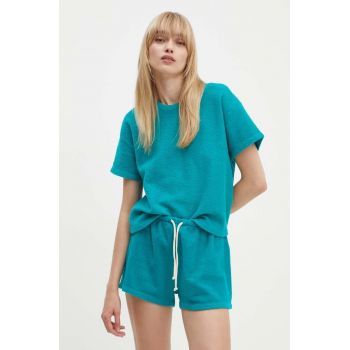 American Vintage tricou din bumbac femei, culoarea verde, BOBY02DH24