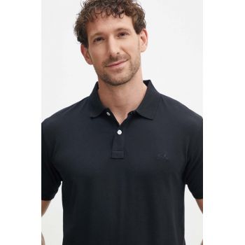 Lindbergh tricou polo barbati, culoarea negru, neted, 30-404016