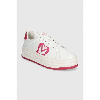 Love Moschino sneakers din piele culoarea alb, JA15096G1LIA110B