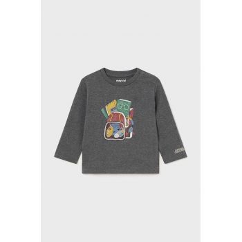 Mayoral longsleeve din bumbac pentru bebeluși culoarea gri, cu imprimeu, 2033