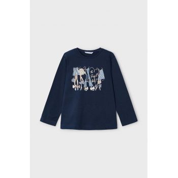 Mayoral longsleeve din bumbac pentru copii culoarea albastru marin, 4072