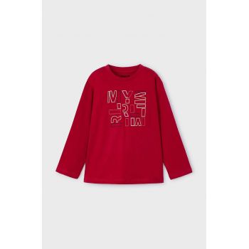 Mayoral longsleeve din bumbac pentru copii culoarea rosu, cu imprimeu, 173