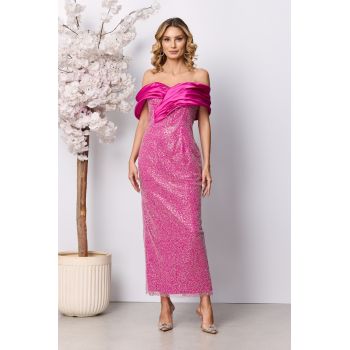 Rochie de ocazie premium Mariposa Fucsia