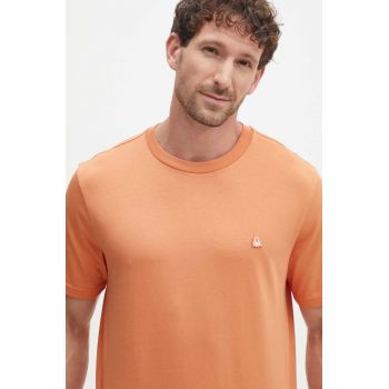 United Colors of Benetton tricou din bumbac barbati, culoarea portocaliu, neted