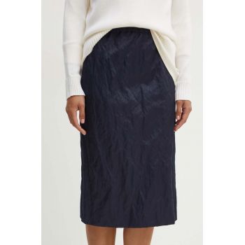 Weekend Max Mara fusta culoarea albastru marin, midi, drept, 2425106031600