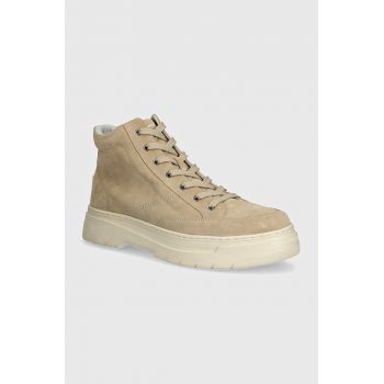 HUGO sneakers din piele intoarsă Urian culoarea bej, 50522959