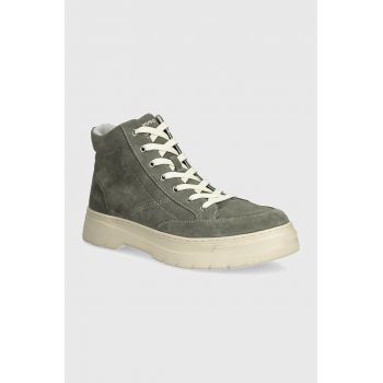 HUGO sneakers din piele intoarsă Urian culoarea verde, 50522959