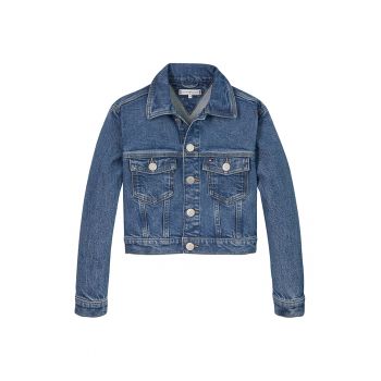 Jacheta de denim cu buzunare frontale