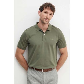 Lindbergh tricou polo barbati, culoarea verde, neted, 30-404016