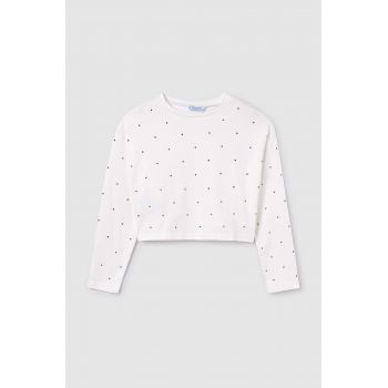 Mayoral longsleeve din bumbac pentru copii culoarea bej, 7094