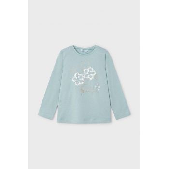 Mayoral longsleeve din bumbac pentru copii culoarea turcoaz, 4072