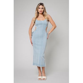 Rochie midi cu decupaje laterale