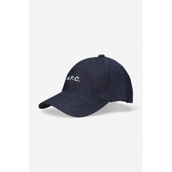 A.P.C. șapcă Casquette Charlie culoarea bleumarin, cu imprimeu COCSX.M24069-INDIGO