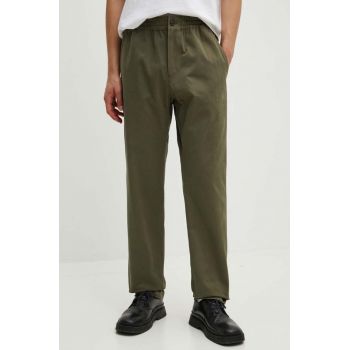 A.P.C. pantaloni de bumbac pantalon chuck culoarea verde, drept, COGEW.H08408