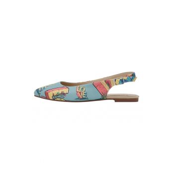 Balerini slingback din piele ecologica Love