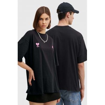 Kaotiko tricou din bumbac culoarea negru, cu imprimeu, AM097-01-G002