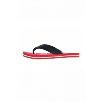 Papuci flip-flop din material textil cu logo