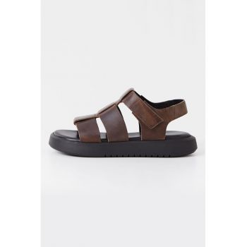 Sandale de piele cu velcro