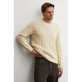 Sunflower pulover din amestec de lana barbati, culoarea galben, 3049