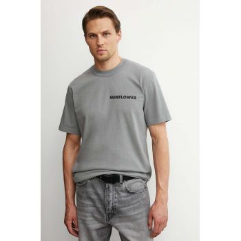 Sunflower tricou din bumbac barbati, culoarea gri, cu imprimeu, 2013
