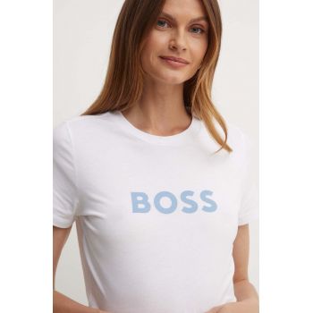 Boss Orange tricou din bumbac BOSS ORANGE femei, culoarea alb