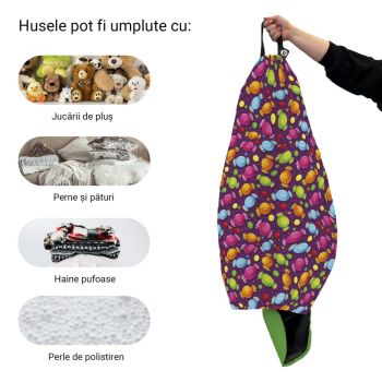 Husa fotoliu Puf Bean Bag tip Para L fara umplutura candies fundal mov