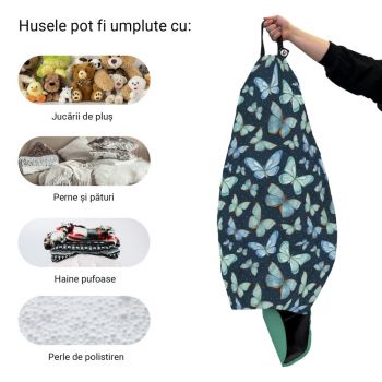 Husa fotoliu Puf Bean Bag tip Para L fara umplutura fluturi in stomac