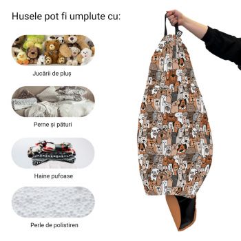 Husa fotoliu Puf Bean Bag tip Para L fara umplutura invazia animalelor