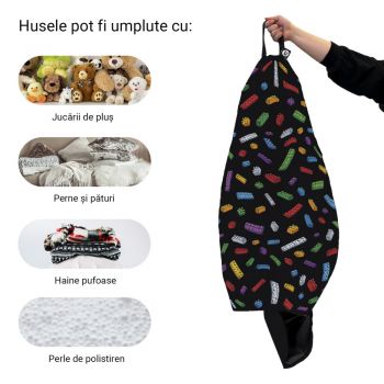 Husa fotoliu Puf Bean Bag tip Para L fara umplutura lego fundal negru