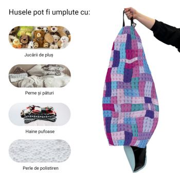 Husa fotoliu Puf Bean Bag tip Para L fara umplutura lego tetris mov