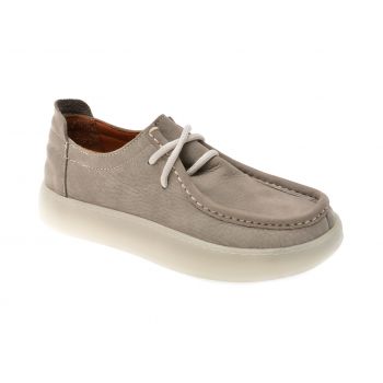 Mocasini casual GRYXX gri, 600401, din nabuc