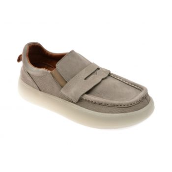 Mocasini casual GRYXX gri, 600403, din nabuc