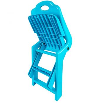 Scaunel din plastic cu spatar pliabil pentru copii Blue