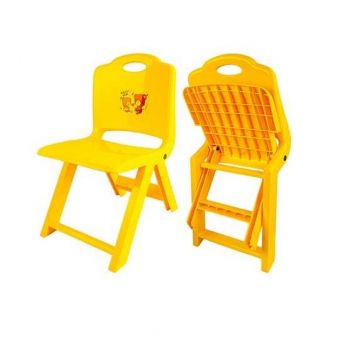 Scaunel din plastic cu spatar pliabil pentru copii Yellow