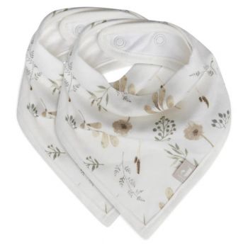 Baveta Bandana din Bumbac Wild Flowers Set de 2 Bucati - Jollein