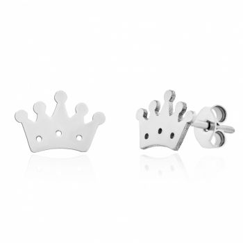 Cercei Royal din argint cu coronita personalizabila