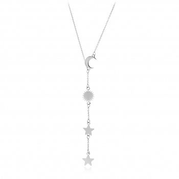 Colier Bliss Astro din argint 925 - cu soare, luna si stele