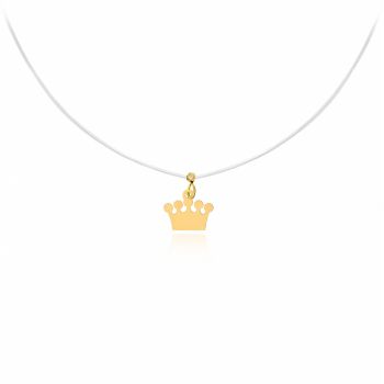 Colier cu fir transparent si Coronita Royal din AUR 14K