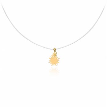 Colier cu fir transparent si Pandantiv Sunshine din AUR 14K