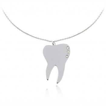 Colier Dentist din argint personalizabil cu cristale