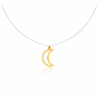 Colier Shape cu fir transparent si Luna din Aur 14K