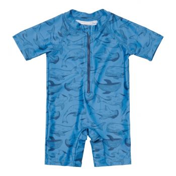 Costum de baie pentru baieti, anti-UV, Sea Life Blue