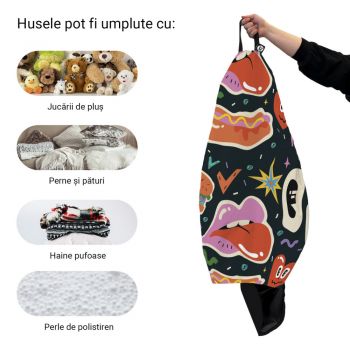 Husa fotoliu Puf Bean Bag tip Para L fara umplutura colaj