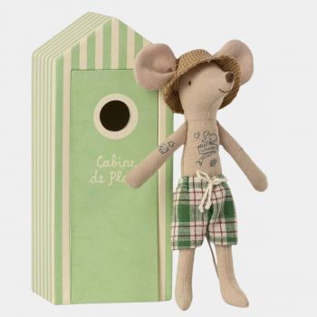 Jucarie Maileg, Dad mouse in cabin de plage