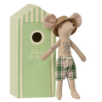 Soricel Maileg Dad Mouse in Cabin de Plage