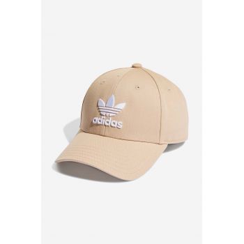 adidas Originals șapcă de baseball din bumbac culoarea galben, cu model HL9326-beige