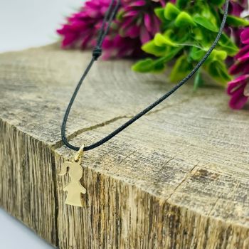 Choker snur si pandantiv din Aur 14k baietel sau fetita personalizabil ieftin