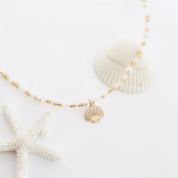 Colier Summer Shell cu inchidere din aur 14k si pandantiv scoica