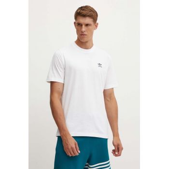 adidas Originals tricou din bumbac barbati, culoarea alb, neted, IZ2098