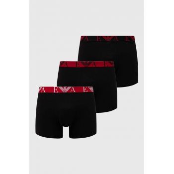 Emporio Armani Underwear boxeri 3-pack barbati, culoarea negru, 111473 4F715